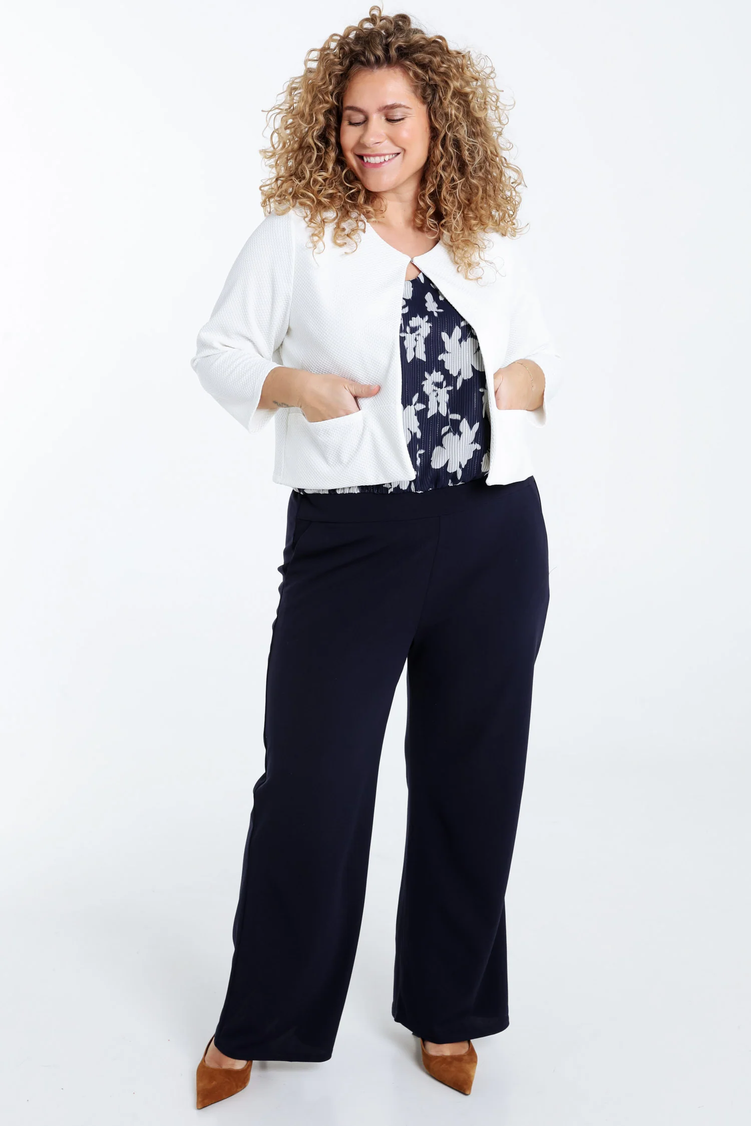 Veste maille effet nid d'abeille unie - Image 7