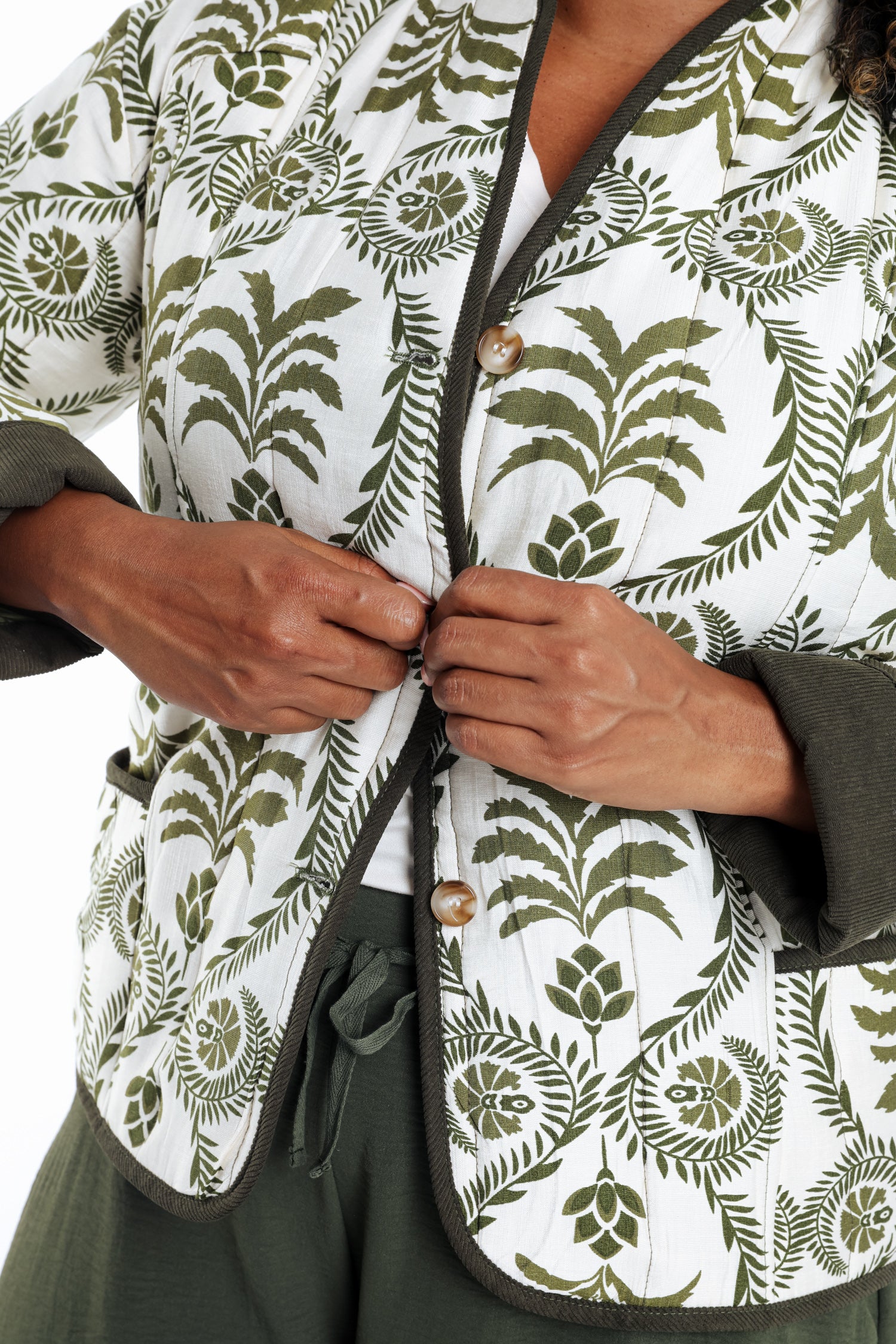 Veste matelassée imprimé feuillage - Image 4